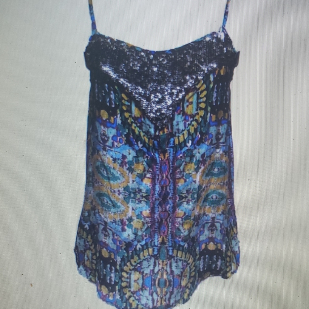 Creative Commune Sequin Tank Top Multi color silk